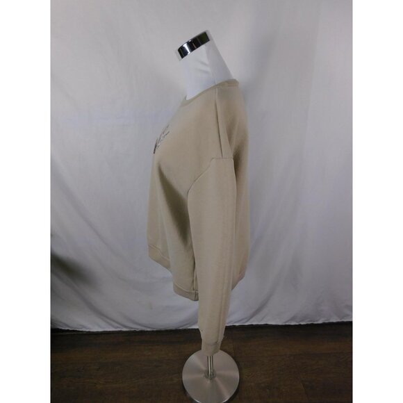 Halloween Coffee Ghost Pumpkin Sweatshirt Womens Large Beige Graphic Fall - Picture 6 of 12